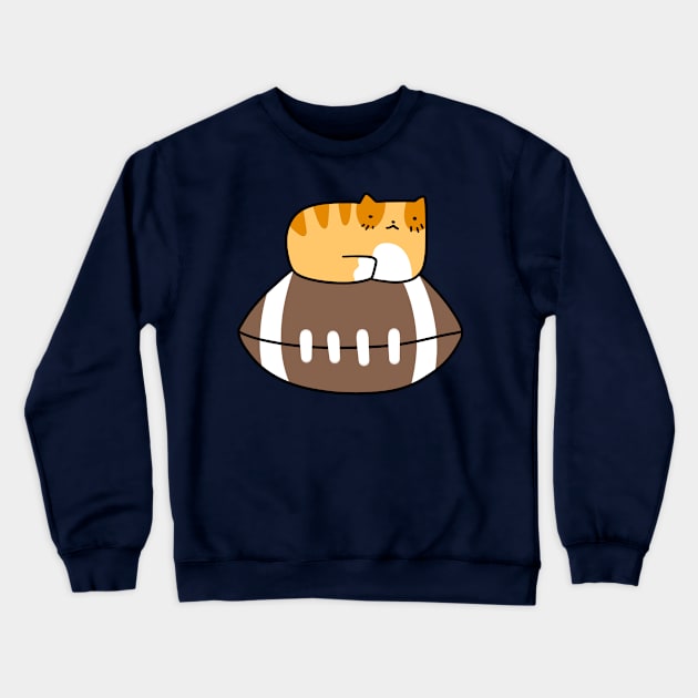 Little Kitty and Football Crewneck Sweatshirt by saradaboru